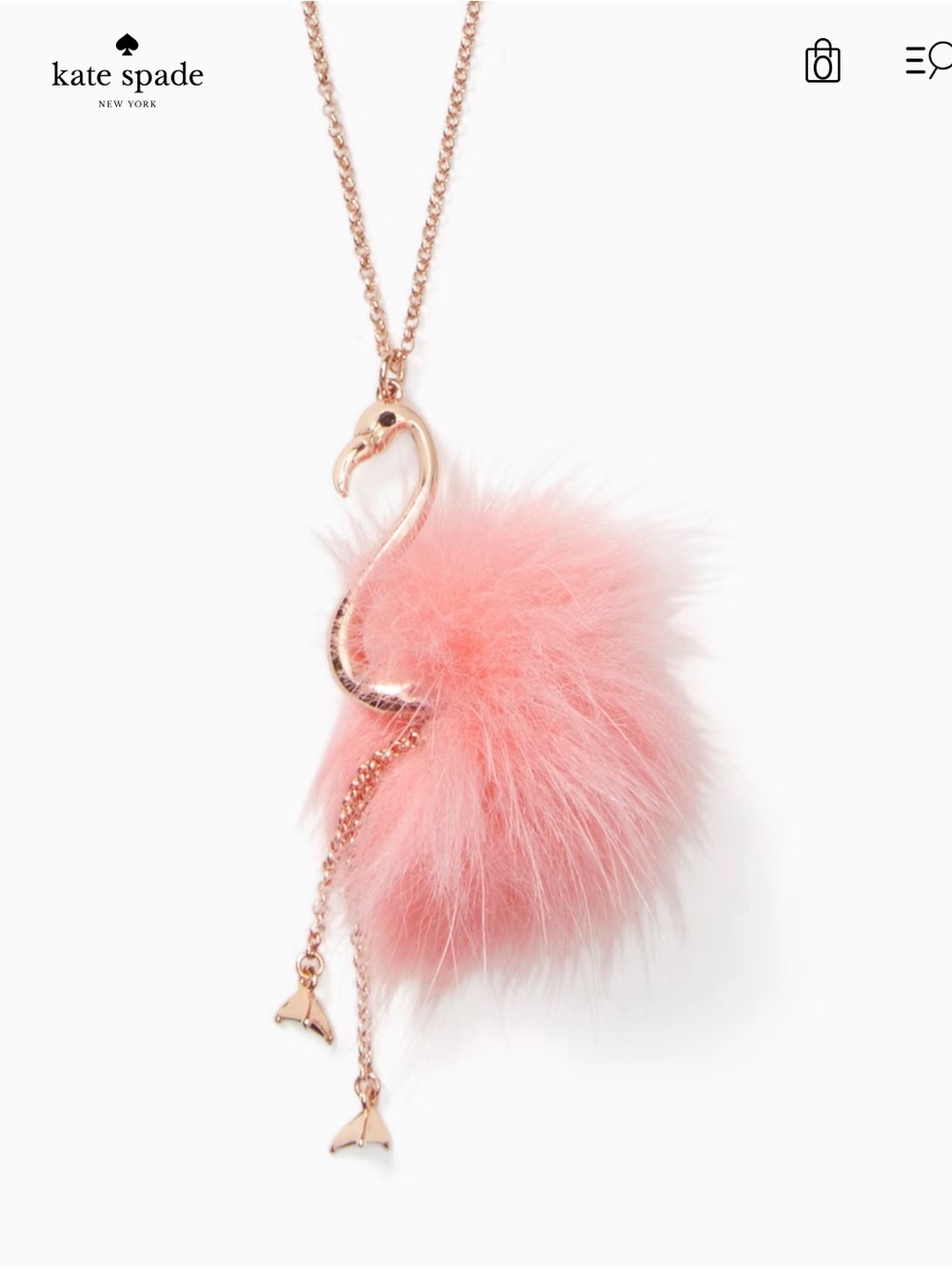kate spade New York By The Pool Flamingo pendant necklace